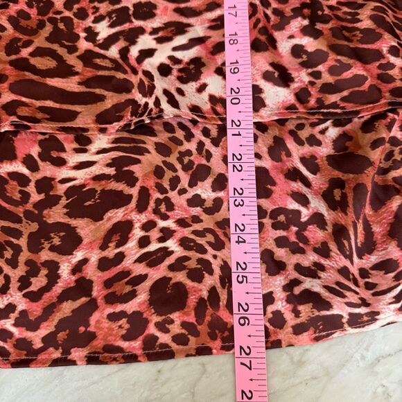 DG2 by Diane Gilman Mixed-Media Double Layer Tank blouse animal print XS NWT - Picture 7 of 7